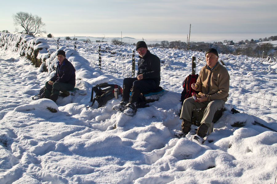 Frozen conditions for a picnic lunch above Osmotherley, January 2013