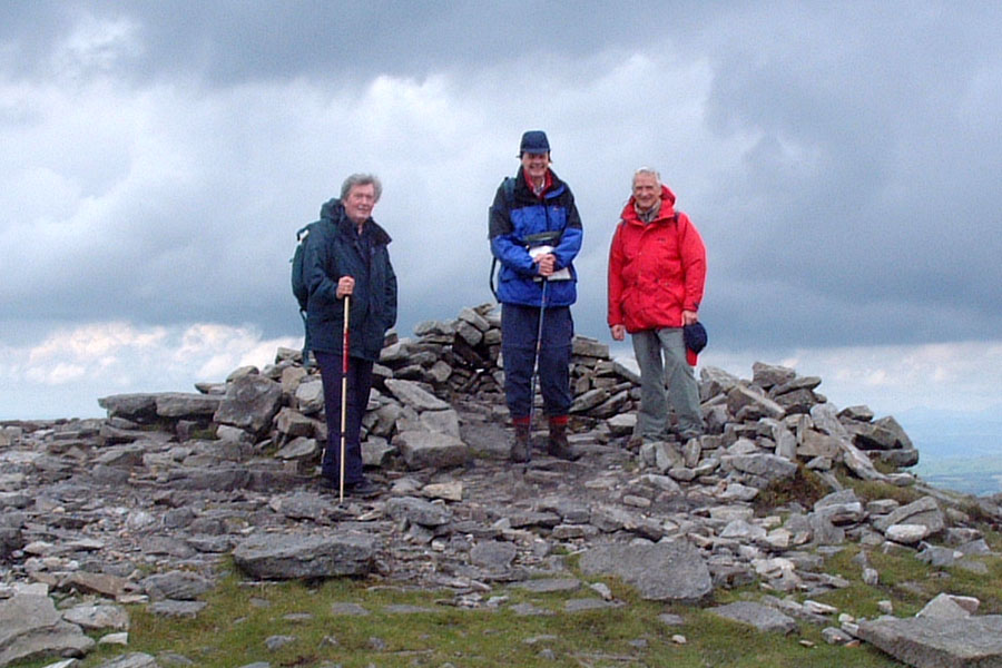 On the Summit of Ingleborough, with Alan and Bob - July 2002