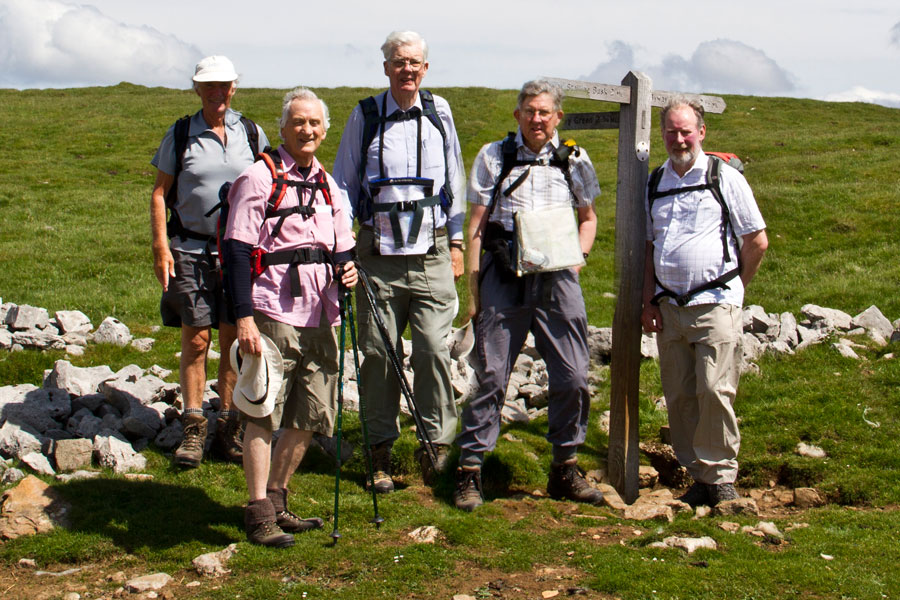 With Cliff, Alan, Edward and Dave on Busk Lane, above Stalling Busk, Wensleydale, - June 2013
