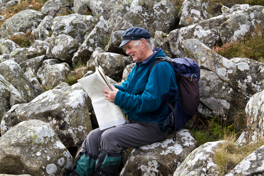 On a walk from Cow Green Reservoir to Cauldron Snout, Cliff had to check the OS map to see that we WERE on the footpath.